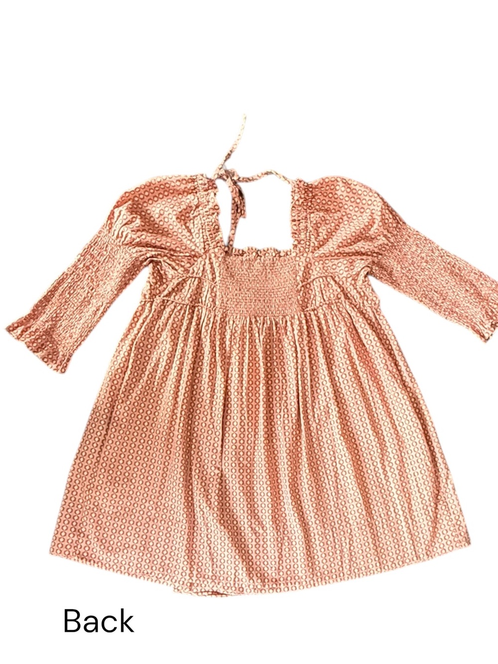 Free People Women's Pink Boho Smocked Long Sleeve Babydoll Mini Dress Size M - Picture 6 of 12